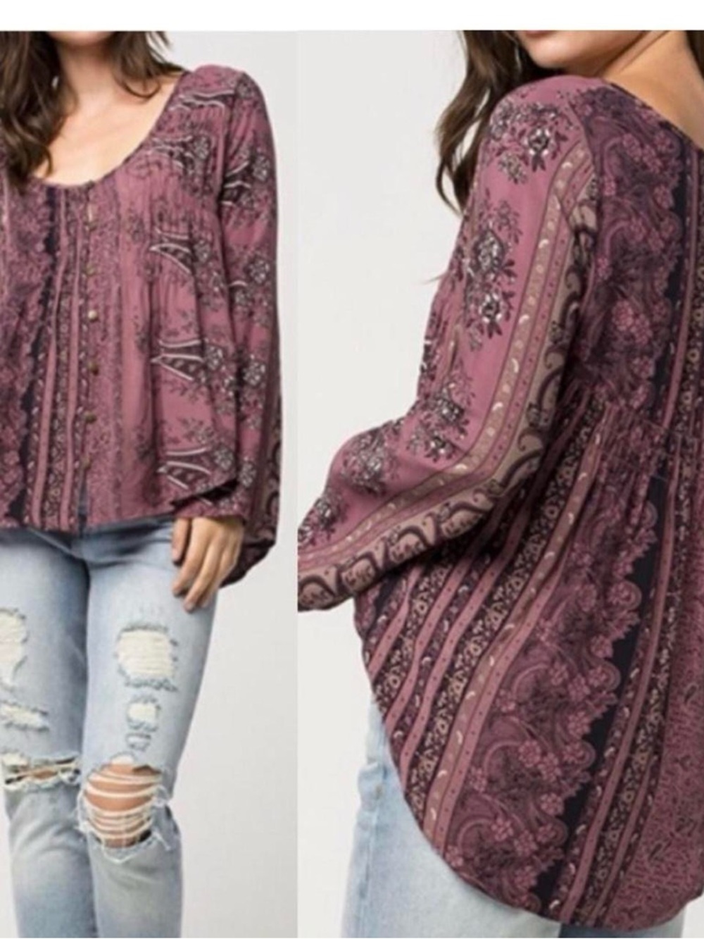 NWT O’Neill boho surfer beach girl flowy loose fit top small